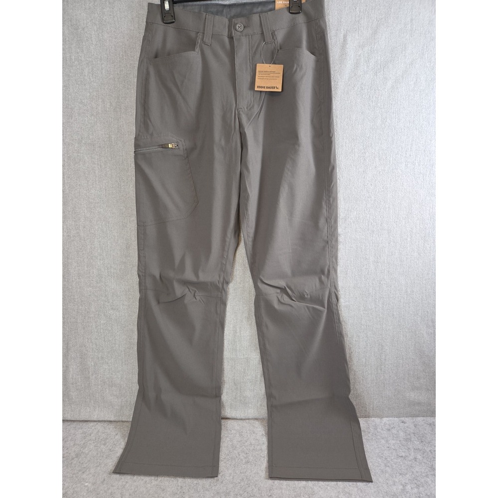 Eddie Bauer Mt Rainier Pant Mens 30x32 Active Stretch Fit Cargo Dark Smoke NEW